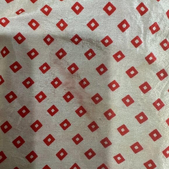 Vintage Diane Von Furstenberg silk scarf red and white 22" - Picture 6 of 6